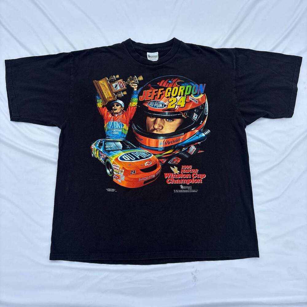 Vintage 1995 Jeff Gordon NASCAR Winston Cup Champion DuPont Racing T-Shirt